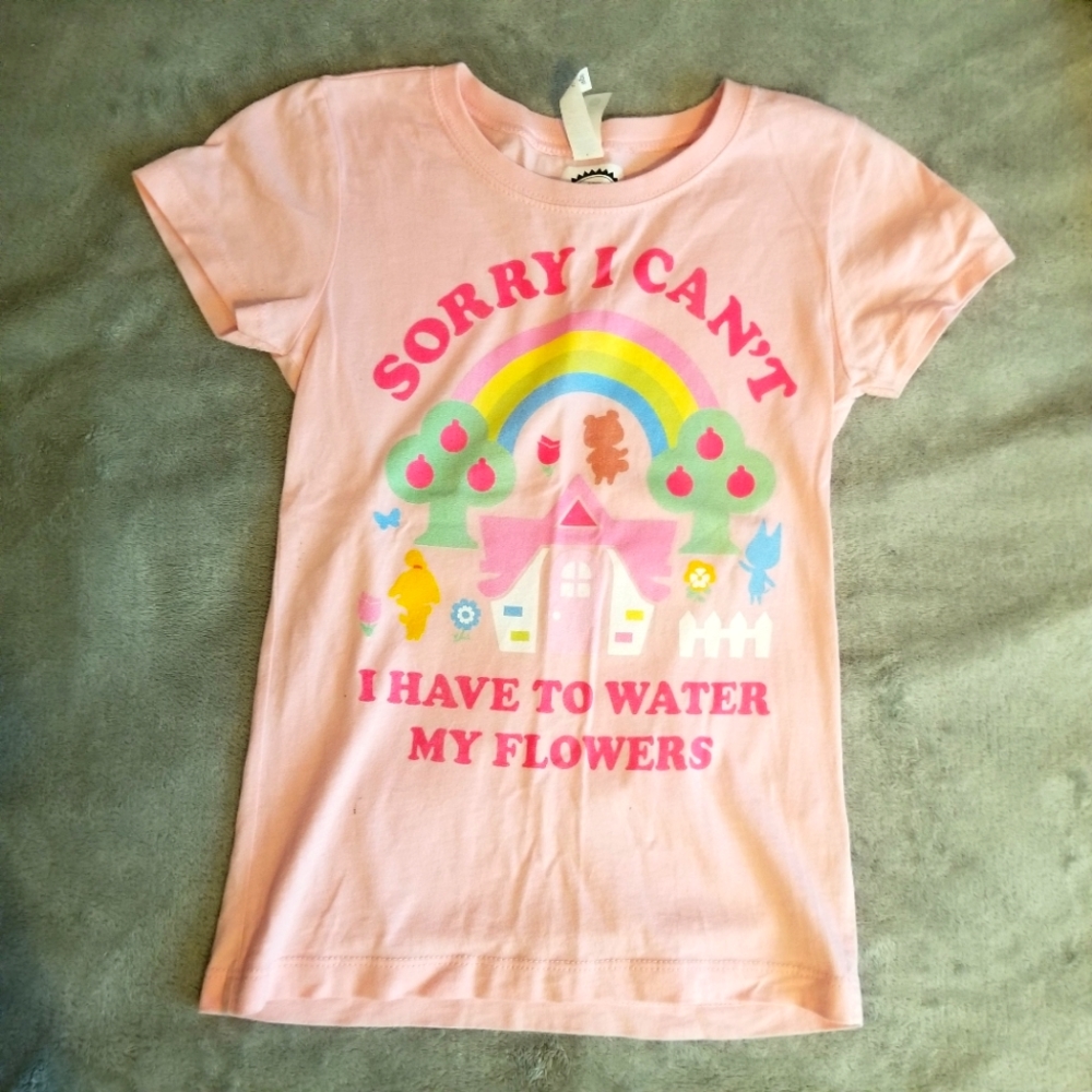Animal Crossing Have to Water My Flowers Youth Girls T-shirt